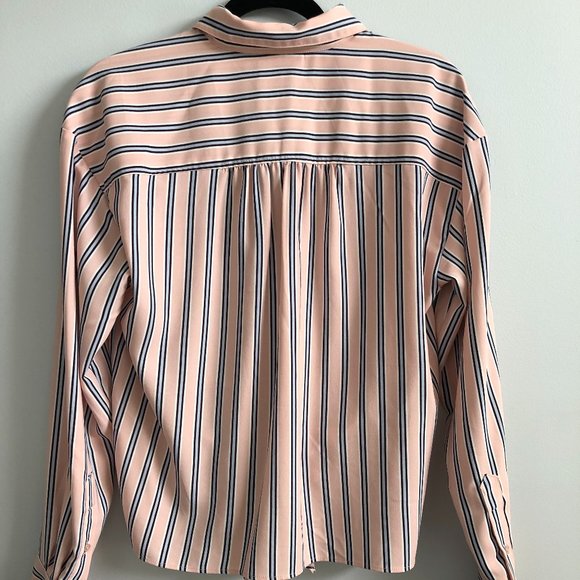 HEYTON Pink/Blue Striped Tie-Front Blouse - Picture 5 of 7